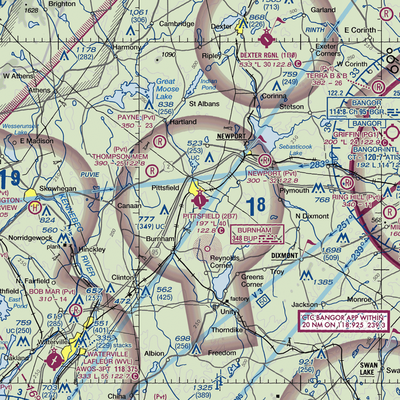 Pittsfield Municipal Airport (2B7) VFR Sectional  Gaming Mouse Pad