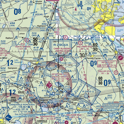 Camp Blanding Army Air Field/NG Airfield (2CB) VFR Sectional  Gaming Mouse Pad