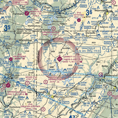 Garrett County Airport (2G4) VFR Sectional  Gaming Mouse Pad