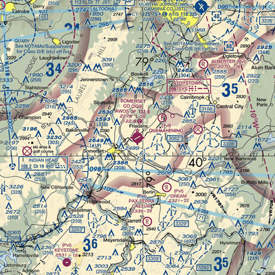 Somerset County Airport (2G9) VFR Sectional  Gaming Mouse Pad