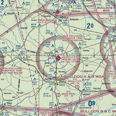 Louisville Municipal Airport (2J3) VFR Sectional  Gaming Mouse Pad