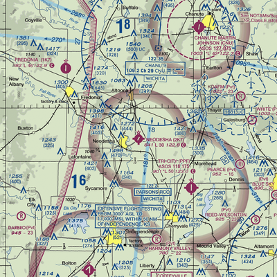 Neodesha Municipal Airport (2K7) VFR Sectional  Gaming Mouse Pad