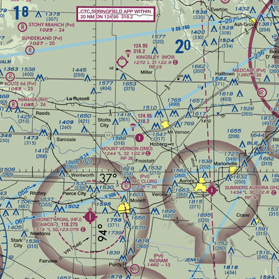 Mount Vernon Municipal Airport (2MO) VFR Sectional  Gaming Mouse Pad