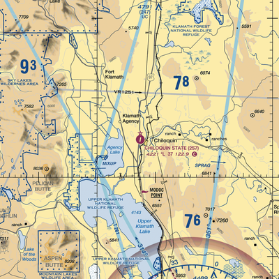 Chiloquin State Airport (2S7) VFR Sectional  Gaming Mouse Pad