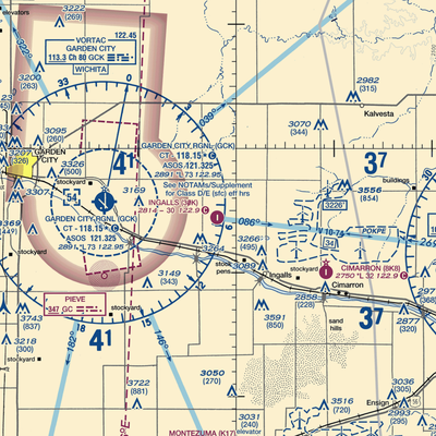 Ingalls Municipal Airport (30K) VFR Sectional  Gaming Mouse Pad