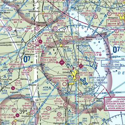 Delaware Airpark (33N) VFR Sectional  Gaming Mouse Pad