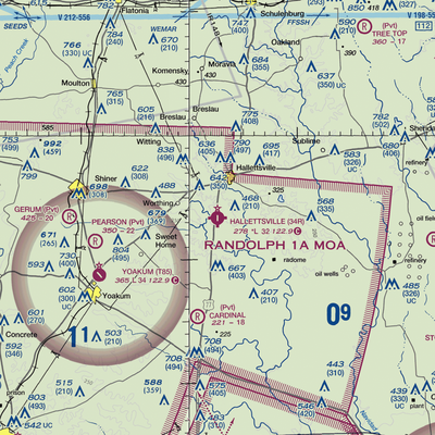 Hallettsville Municipal Airport (34R) VFR Sectional  Gaming Mouse Pad