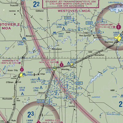 Munday Municipal Airport (37F) VFR Sectional  Gaming Mouse Pad