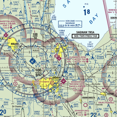 James Clements Municipal Airport (3CM) VFR Sectional  Gaming Mouse Pad