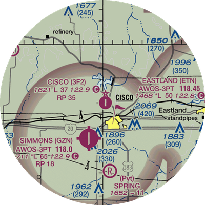 Cisco Municipal Airport (3F2) VFR Sectional  Gaming Mouse Pad