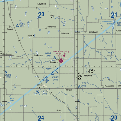 Faulkton Municipal Airport (3FU) VFR Sectional  Gaming Mouse Pad