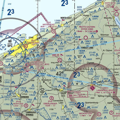 Erie County Airport (3G1) VFR Sectional  Gaming Mouse Pad