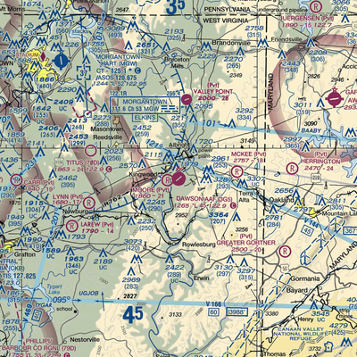 Dawson Army Air Field (3G5) VFR Sectional  Gaming Mouse Pad