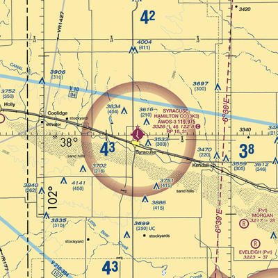 Syracuse Hamilton County Municipal Airport (3K3) VFR Sectional  Gaming Mouse Pad