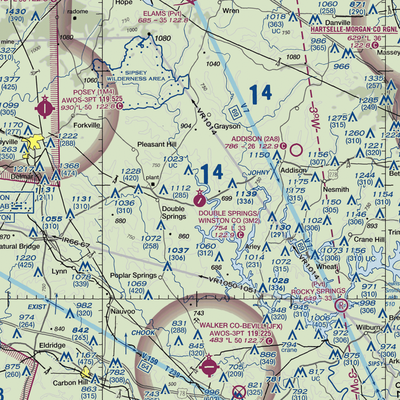 Double Springs/Winston County Airport (3M2) VFR Sectional  Gaming Mouse Pad