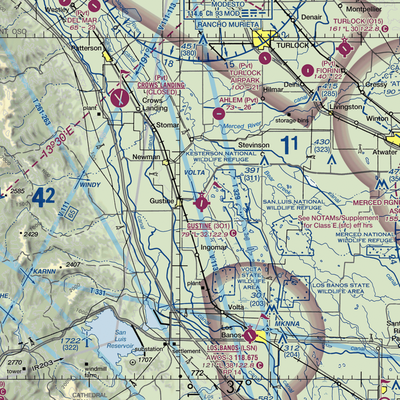 Gustine Airport (3O1) VFR Sectional  Gaming Mouse Pad