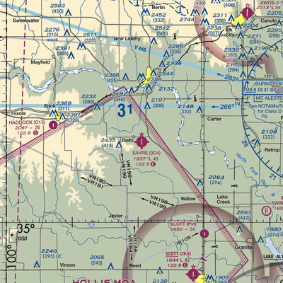 Sayre Municipal Airport (3O4) VFR Sectional  Gaming Mouse Pad