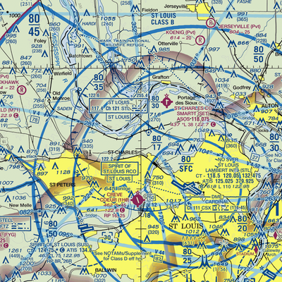 St Charles Airport (3SQ) VFR Sectional  Gaming Mouse Pad