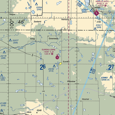 Eureka Municipal Airport (3W8) VFR Sectional  Gaming Mouse Pad