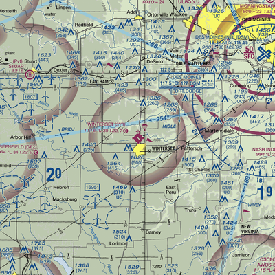 Winterset Madison County Airport (3Y3) VFR Sectional  Gaming Mouse Pad