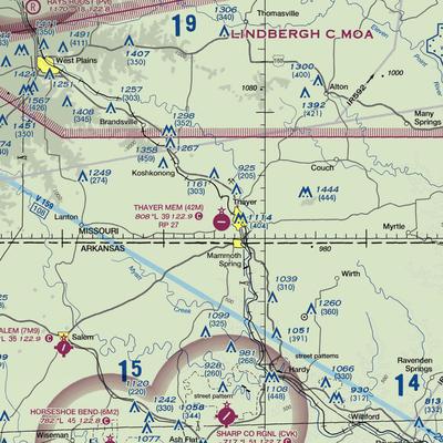 Thayer Memorial Airport (42M) VFR Sectional  Gaming Mouse Pad