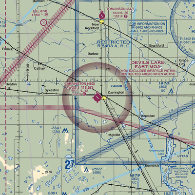 Carrington Municipal Airport (46D) VFR Sectional  Gaming Mouse Pad