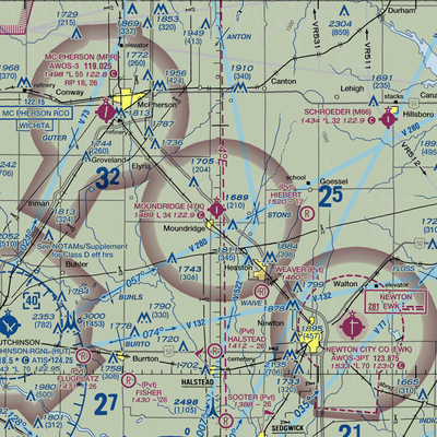 Moundridge Municipal Airport (47K) VFR Sectional  Gaming Mouse Pad