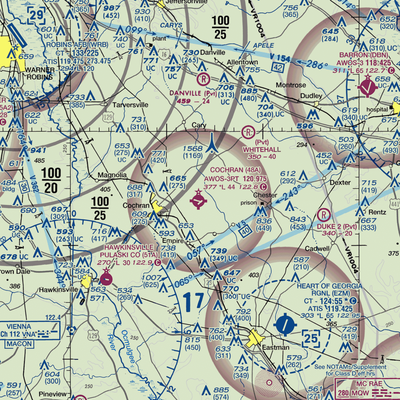 Cochran Airport (48A) VFR Sectional  Gaming Mouse Pad