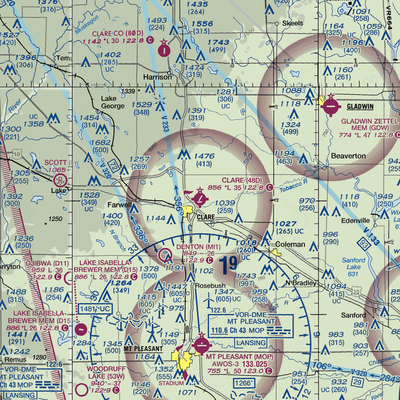 Clare Municipal Airport (48D) VFR Sectional  Gaming Mouse Pad