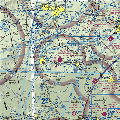 Polk County Airport- Cornelius Moore Field (4A4) VFR Sectional  Gaming Mouse Pad