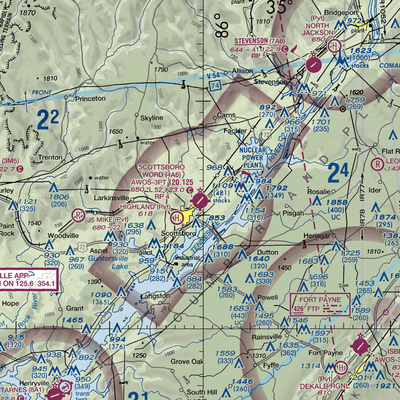 Scottsboro Municipal Word Field (4A6) VFR Sectional  Gaming Mouse Pad