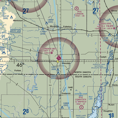 Ellendale Municipal Airport (4E7) VFR Sectional  Gaming Mouse Pad