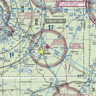 Panola County Sharpe Field (4F2) VFR Sectional  Gaming Mouse Pad