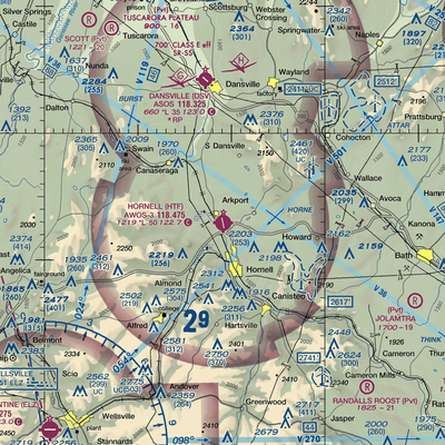 Hornell Municipal Airport (HTF) VFR Sectional  Gaming Mouse Pad