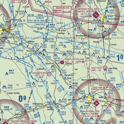 Treutlen County Airport (4J8) VFR Sectional  Gaming Mouse Pad