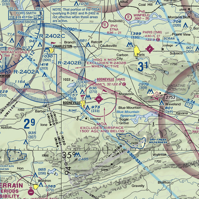 Booneville Municipal Airport (4M2) VFR Sectional  Gaming Mouse Pad