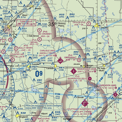 Carlisle Municipal Airport (4M3) VFR Sectional  Gaming Mouse Pad