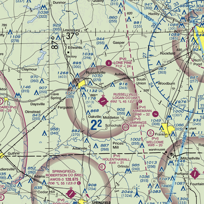 Russellville Logan County Airport (4M7) VFR Sectional  Gaming Mouse Pad