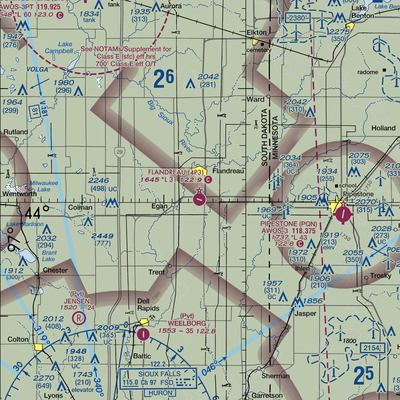 Flandreau Municipal Airport (4P3) VFR Sectional  Gaming Mouse Pad