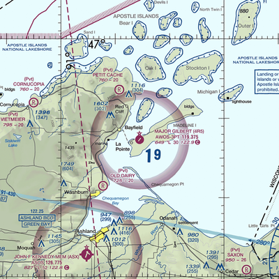 Madeline Island Airport (4R5) VFR Sectional  Gaming Mouse Pad