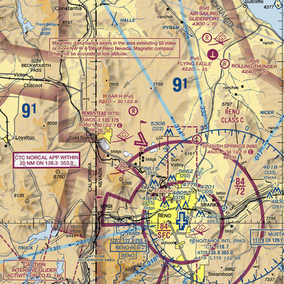 Reno-Stead Airport (RTS) VFR Sectional  Gaming Mouse Pad