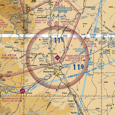 Spanish Peaks Airfield (4V1) VFR Sectional  Gaming Mouse Pad