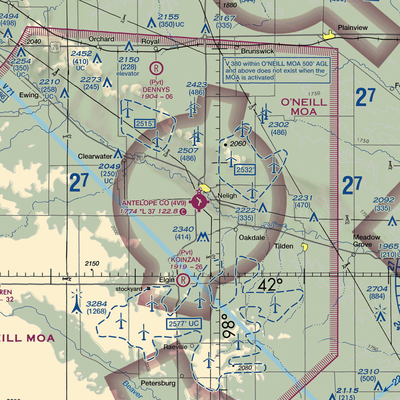 Antelope County Airport (4V9) VFR Sectional  Gaming Mouse Pad