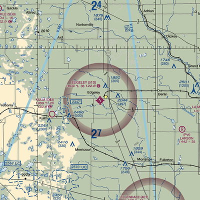 Edgeley Municipal Airport (51D) VFR Sectional  Gaming Mouse Pad