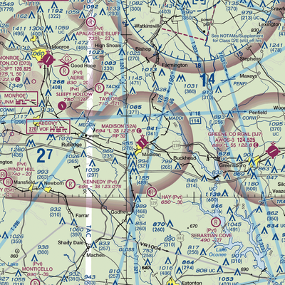 Madison Municipal Airport (52A) VFR Sectional  Gaming Mouse Pad