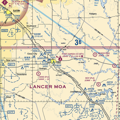 Post Garza County Municipal Airport (5F1) VFR Sectional  Gaming Mouse Pad