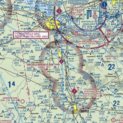 Hartselle-Morgan County Regional Airport (5M0) VFR Sectional  Gaming Mouse Pad