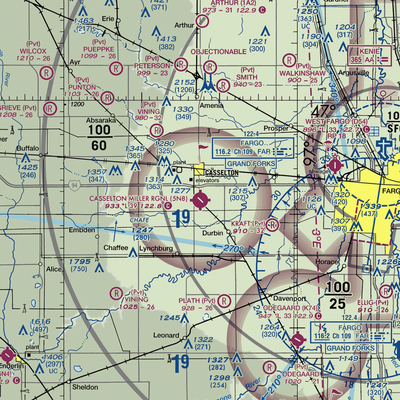 Casselton Robert Miller Regional Airport (5N8) VFR Sectional  Gaming Mouse Pad