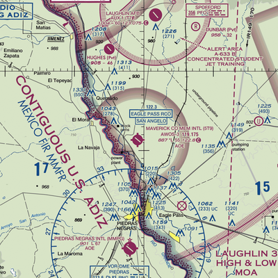 Maverick County Memorial International Airport (5T9) VFR Sectional  Gaming Mouse Pad