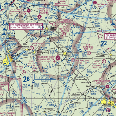 Siler City Municipal Airport (SCR) VFR Sectional  Gaming Mouse Pad